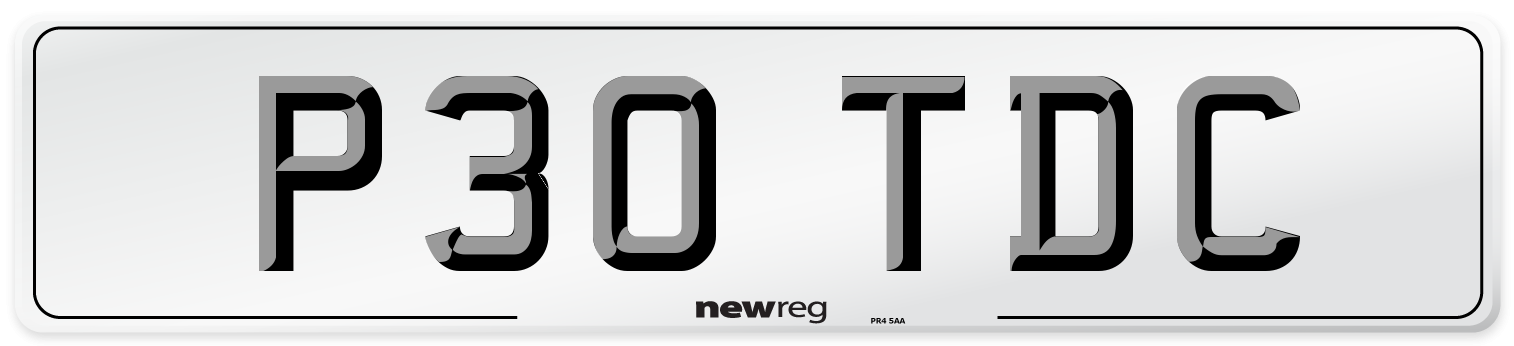 P30 TDC Number Plate from New Reg